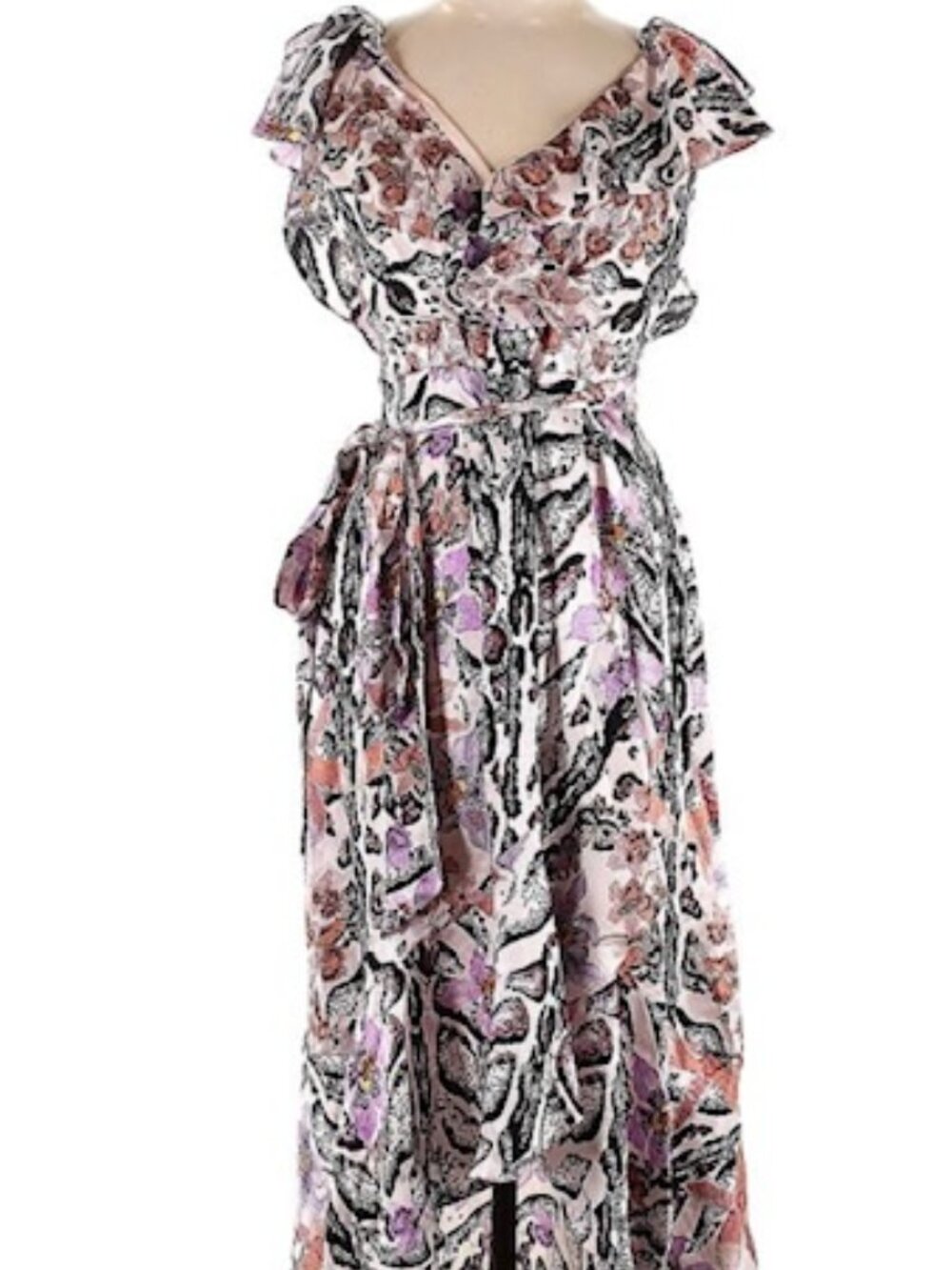 Temperley London Topiary Silk Off-Shoulder Floral Dress